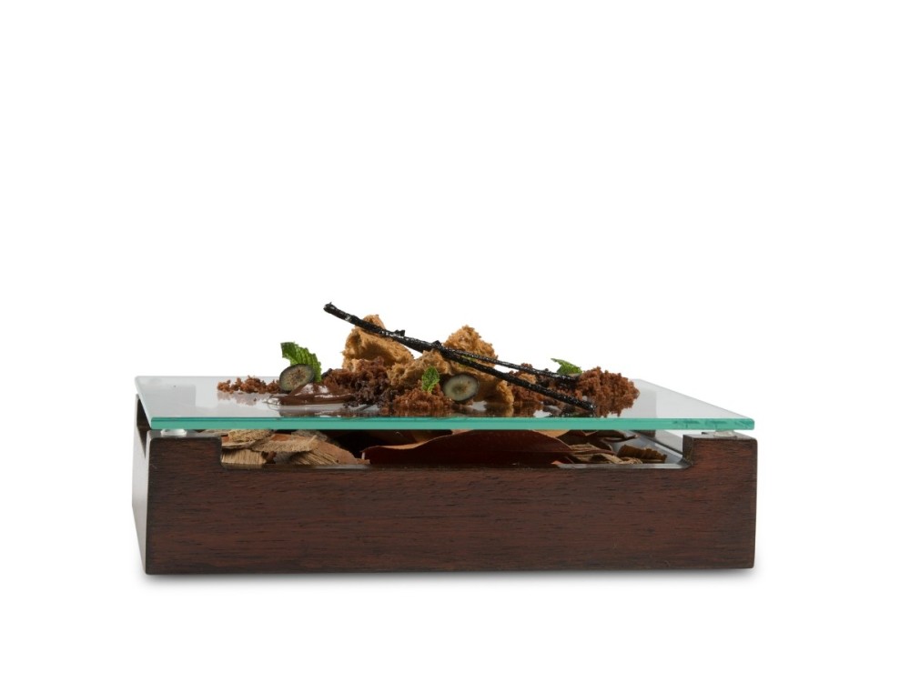 Caja de madera de nogal con niebla de hielo seco para presentaciones impactantes Caja de madera de nogal con niebla de hielo seco para presentaciones impactantes