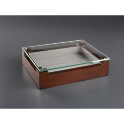 Caja de madera de nogal con niebla de hielo seco para presentaciones impactantes