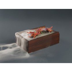 Walnut Wooden Box with Dry Ice Mist for Impactful Presentations