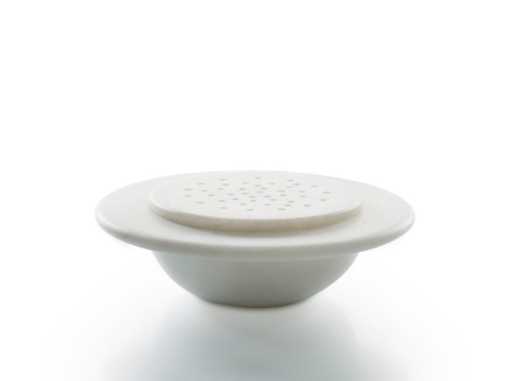 Tapa de mármol blanco para cuenco frío blanco – Colección Edad de Piedra Tapa de mármol blanco para cuenco frío blanco – Colección Edad de Piedra